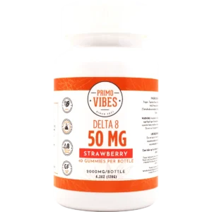 Delta 8 50mg Strawberry Gummies – Primo Vibes