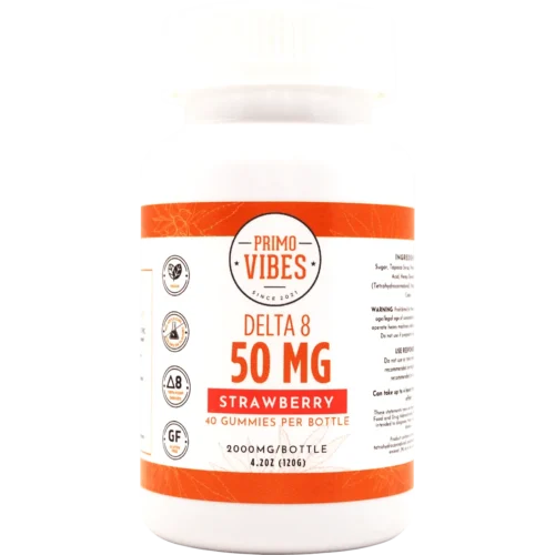 Delta 8 50mg Strawberry Gummies – Primo Vibes