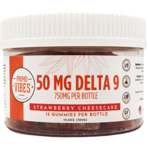Delta 9 Gummies 50mg Strawberry Cheesecake – Primo Vibes