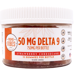 Delta 9 Gummies 50mg Strawberry Cheesecake – Primo Vibes